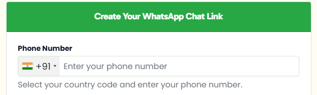 WhatsApp Link Generator- Phone No