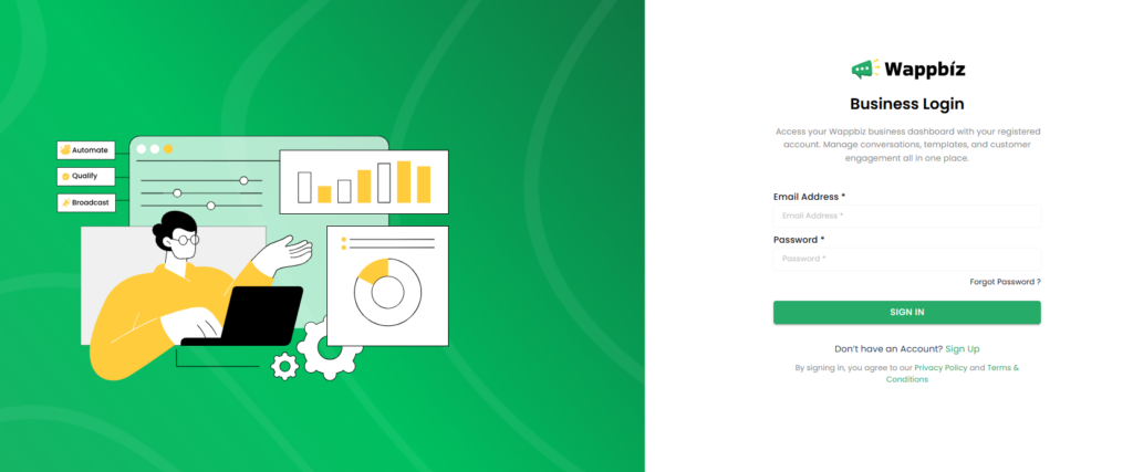Login Page- Wappbiz