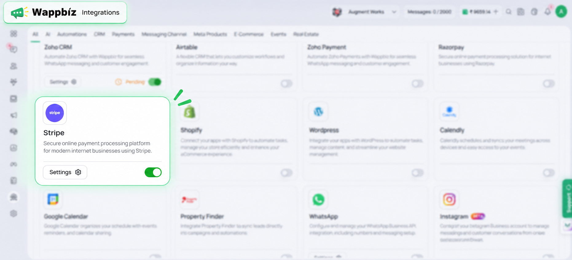 stripe integration