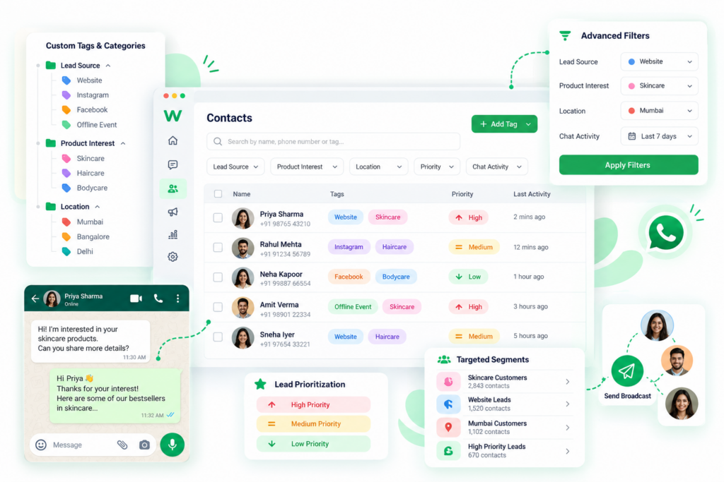 WhatsApp Lead Segmentation Dashboard